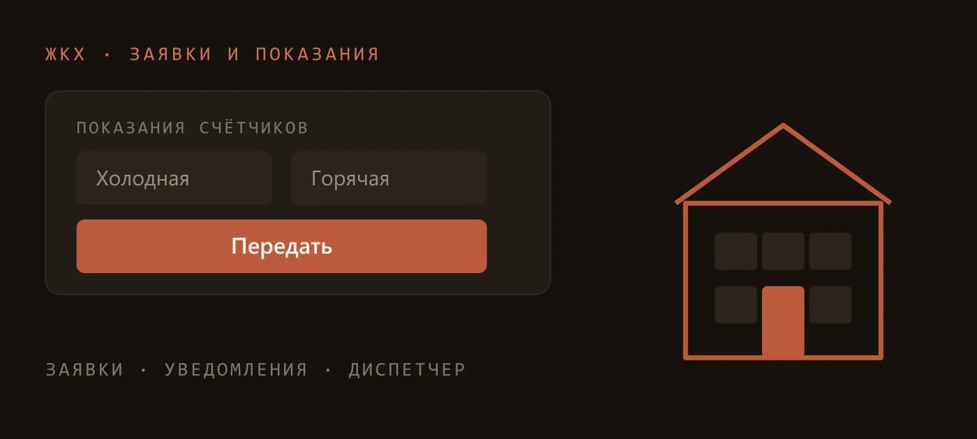 Передача показаний счётчиков и заявки в диспетчерскую